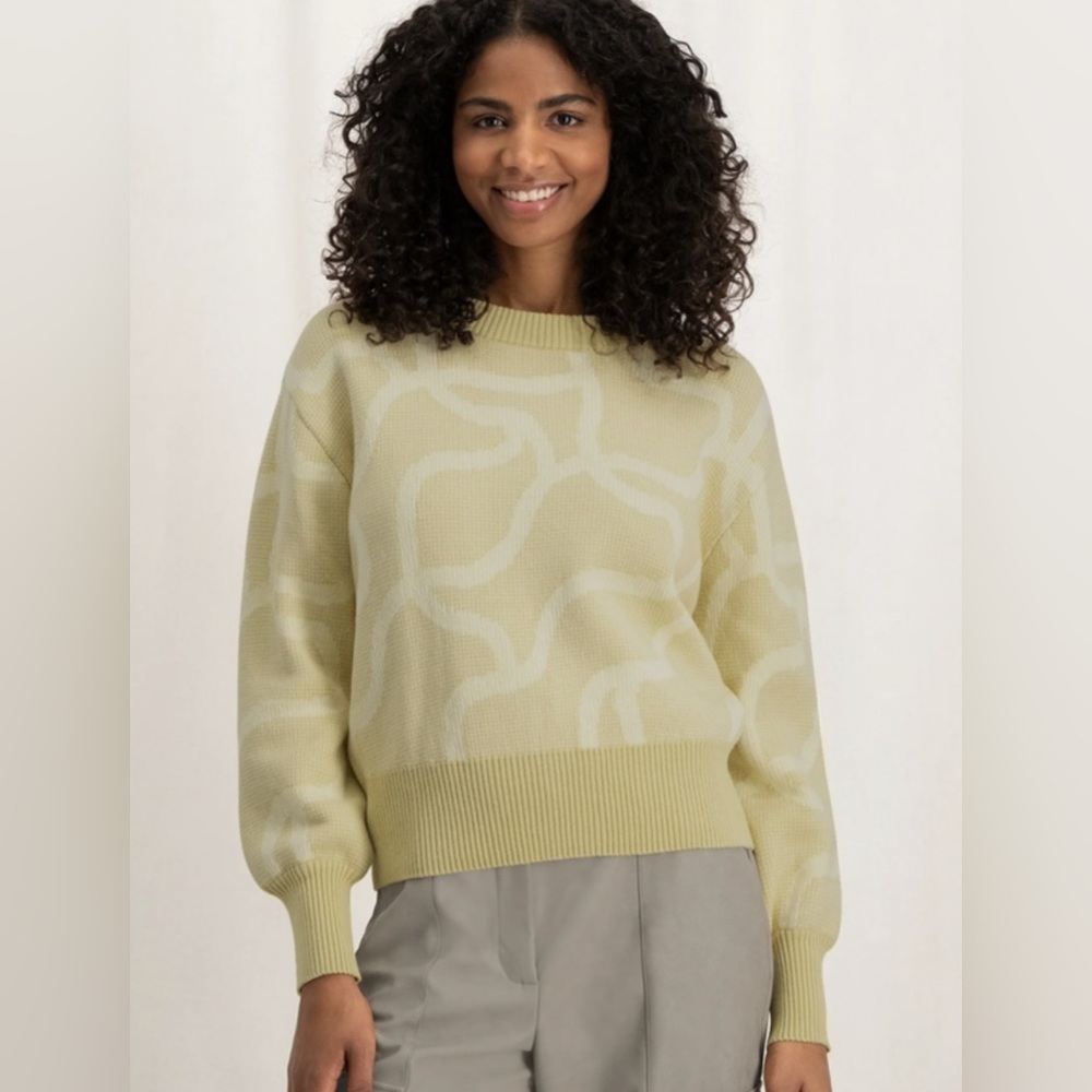 Yellow Yaya knit sweater with an off-white pattern